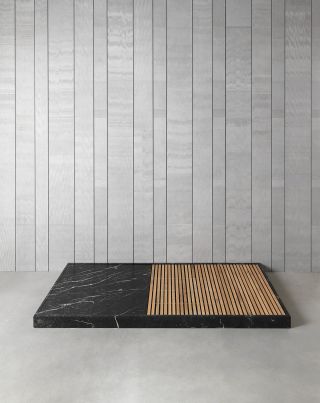 Wood and marble shower tray